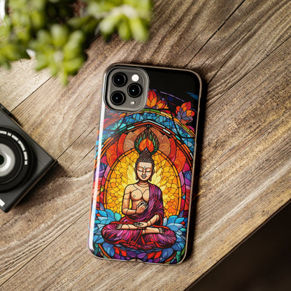 Stained Glass Magic iPhone Case: Psychedelic Tibet Buddha Mandala | iPhone 13 Case Mystical Tibetan Artistry