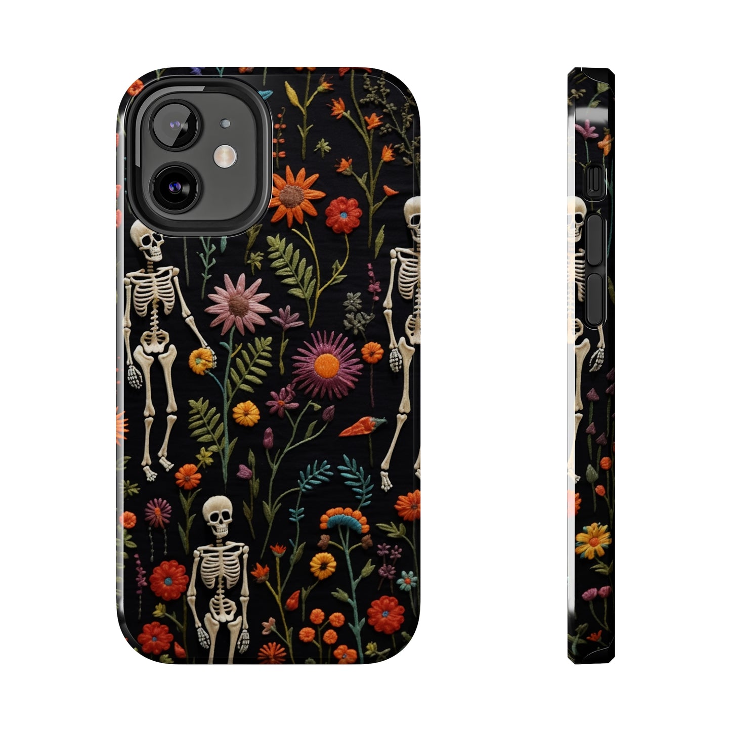 Skeletons in the garden Halloween Embroidery Phone Case