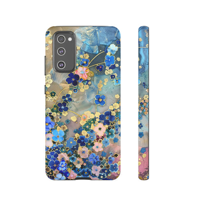 Forget Me Nots Gold Color Splash Floral Design Phone Case