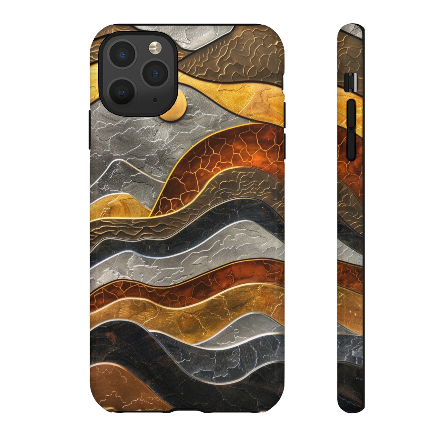 Abstract Gold and Silver Mountain Design Phone Case