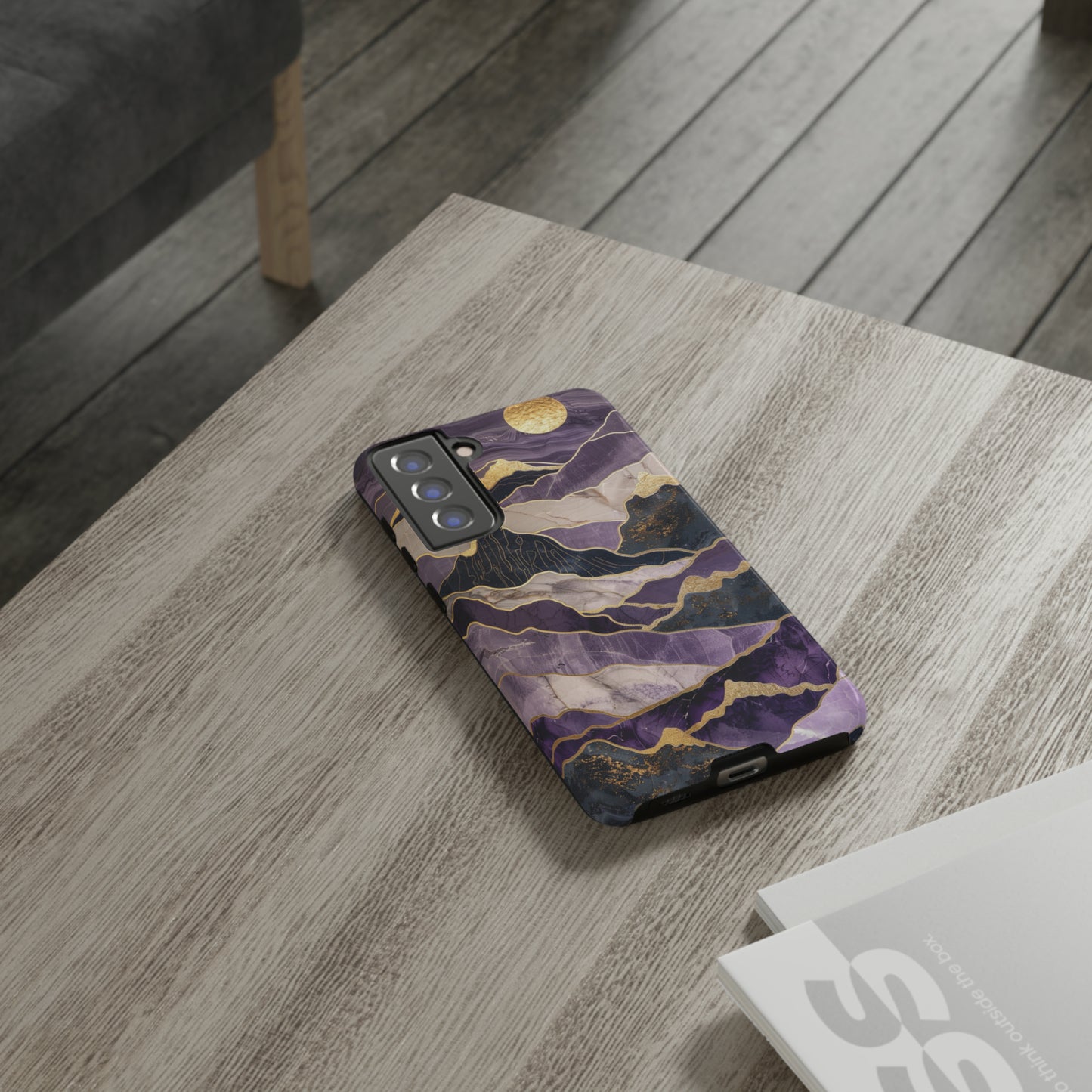 Abstract Purple Gold Mountain Phone Case