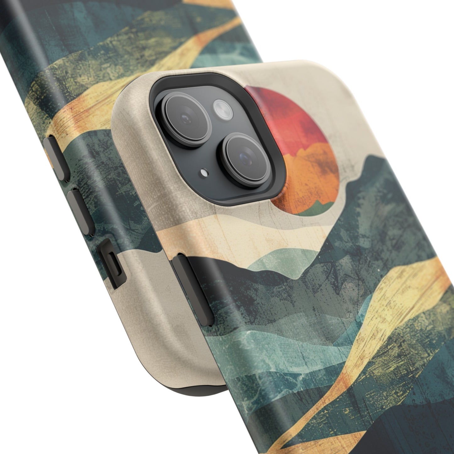 Retro iPhone Case Mountain Sunset MagSafe Phone Case