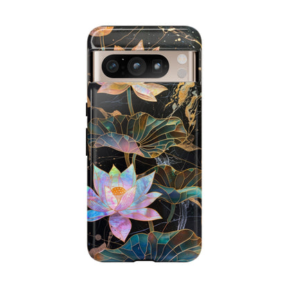 Zen Stained Glass Lotus Floral Design Phone Case