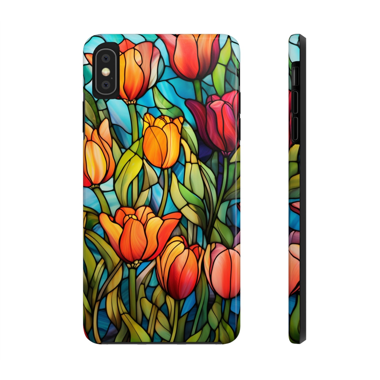 Stained Glass Tulip Floral Aesthetic iPhone Case | Embrace the Beauty of Nature in Full Bloom