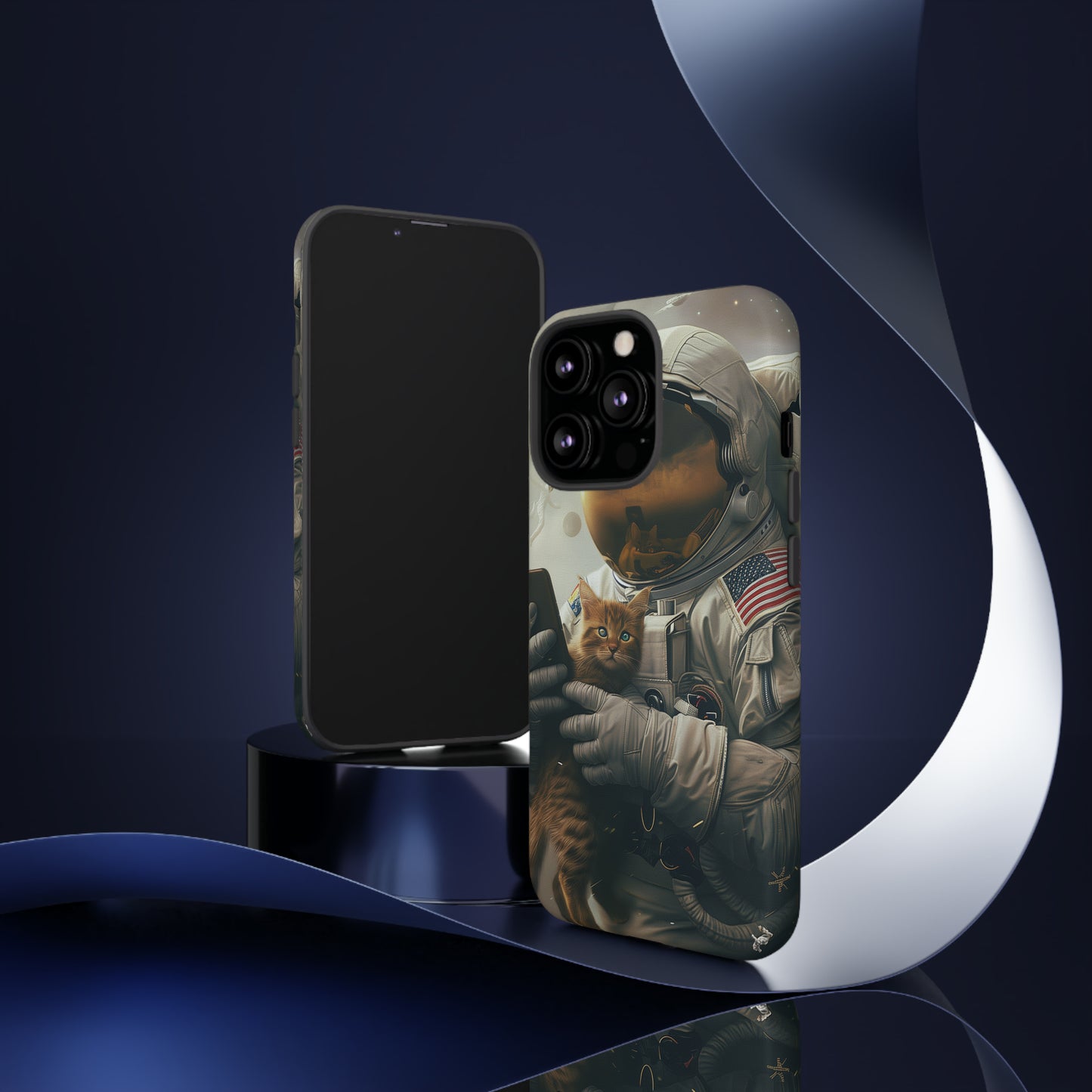 The Astronaut and the Cat Phone Case