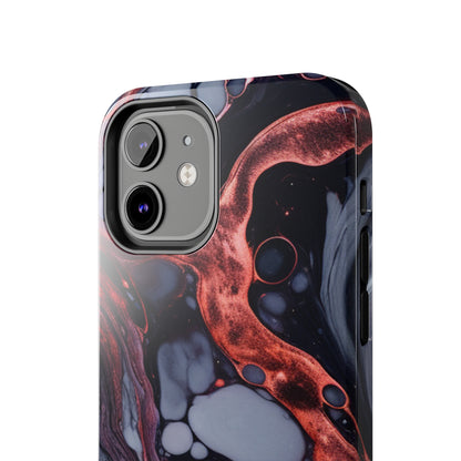 Marbled Dark Lava Flow Phone Case | Embrace the Vibrant Magma Vibes