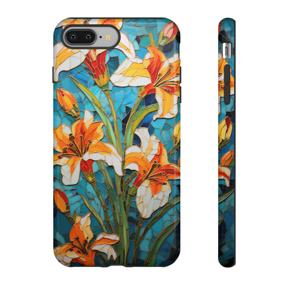 Lily Stained Glass Floral Phone Case for Sale