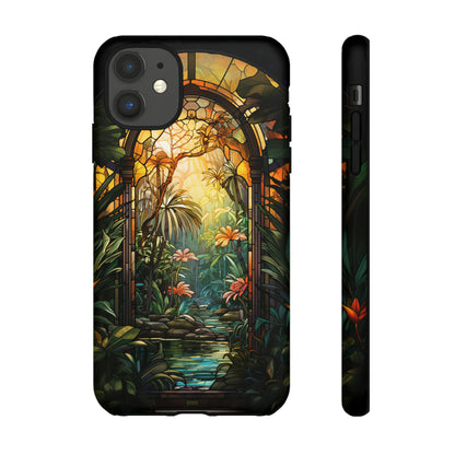 Stained Glass Phone Case Floral Aesthetic Art Nouveau Style