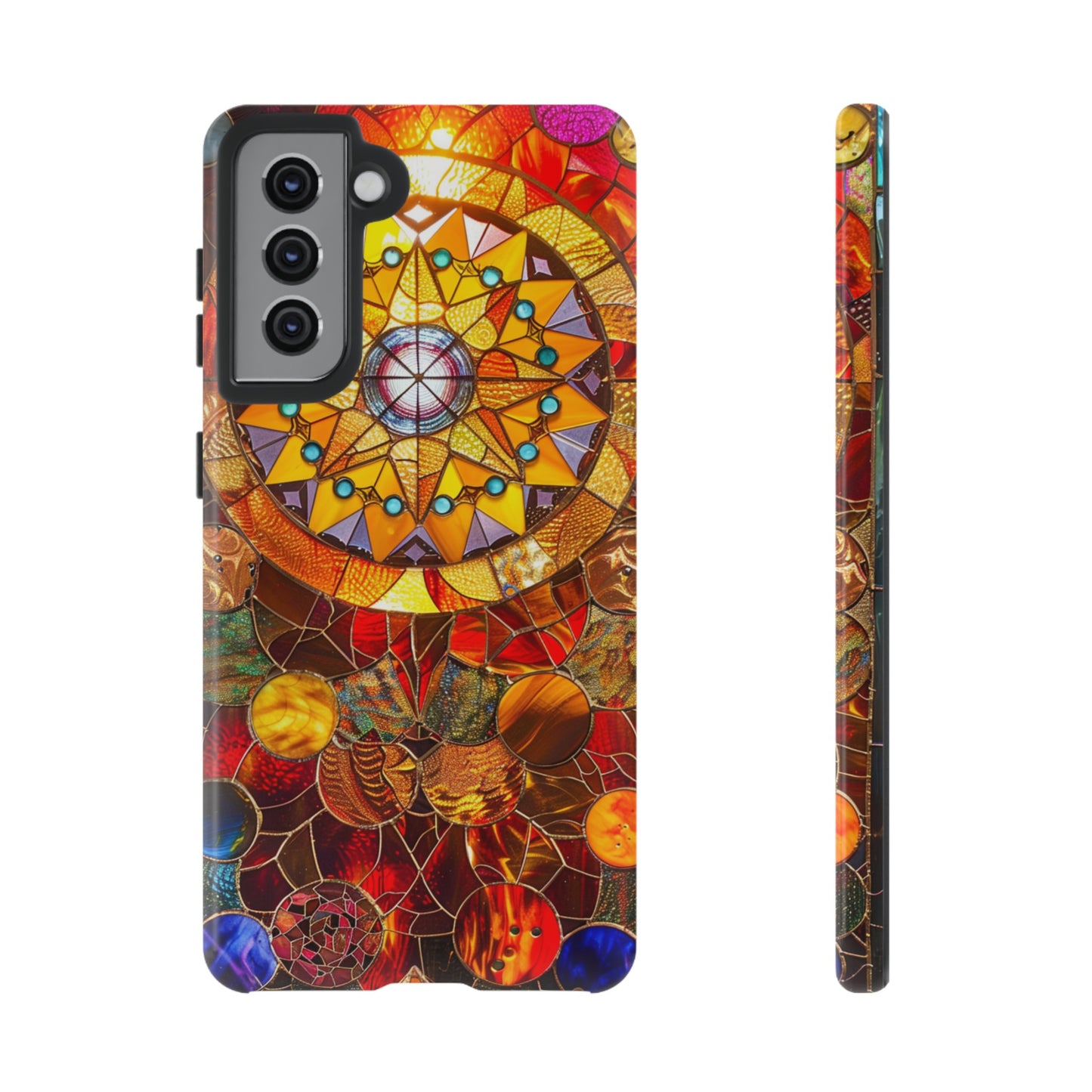 Cosmic Stained Glass Mandala Phone Case