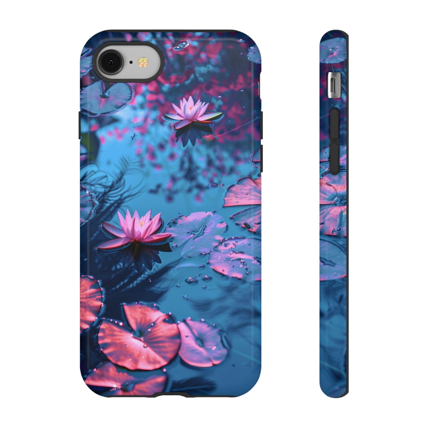 Magenta and Blue Color Zen Lily Pad Phone Case