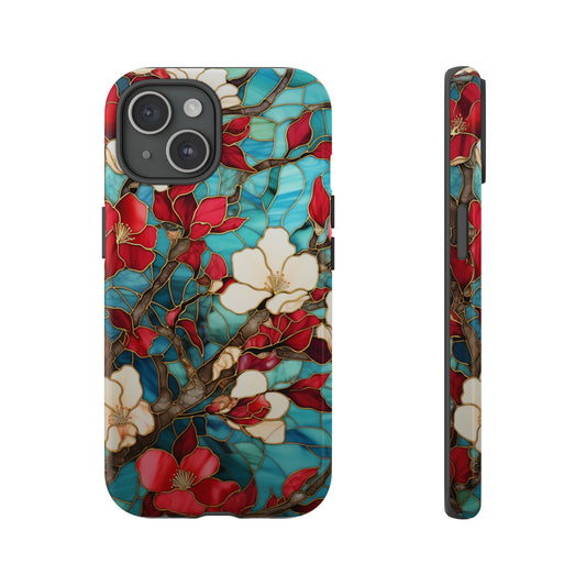 Azalea Stained Glass with Gold Inlay Phone Case for iPhone 15