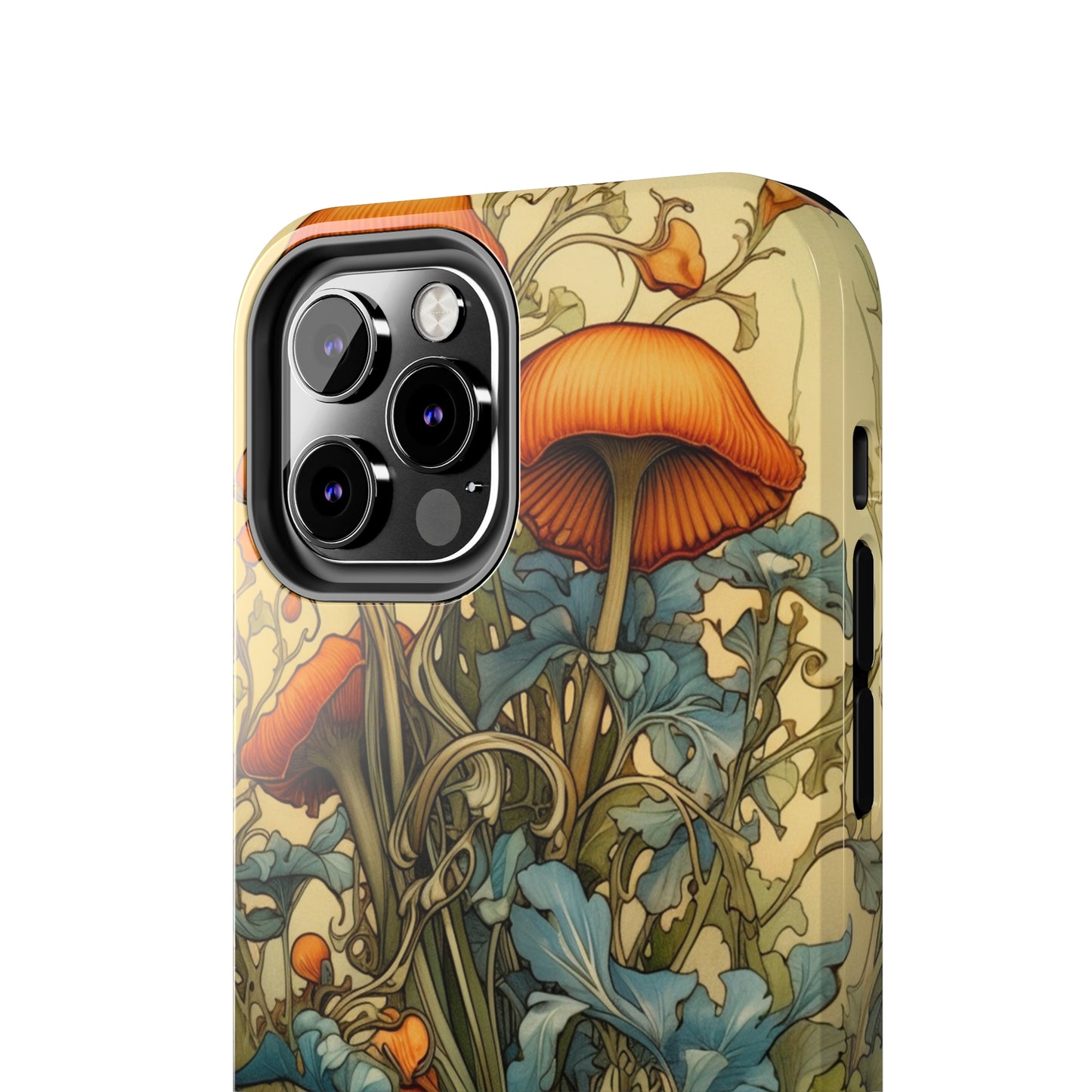 Vintage Mushroom iPhone Case Floral Aesthetic Art Nouveau Retro Phone Tough Case iPhone 14 Plus 13 12 7 8 SE Hippie Boho Style