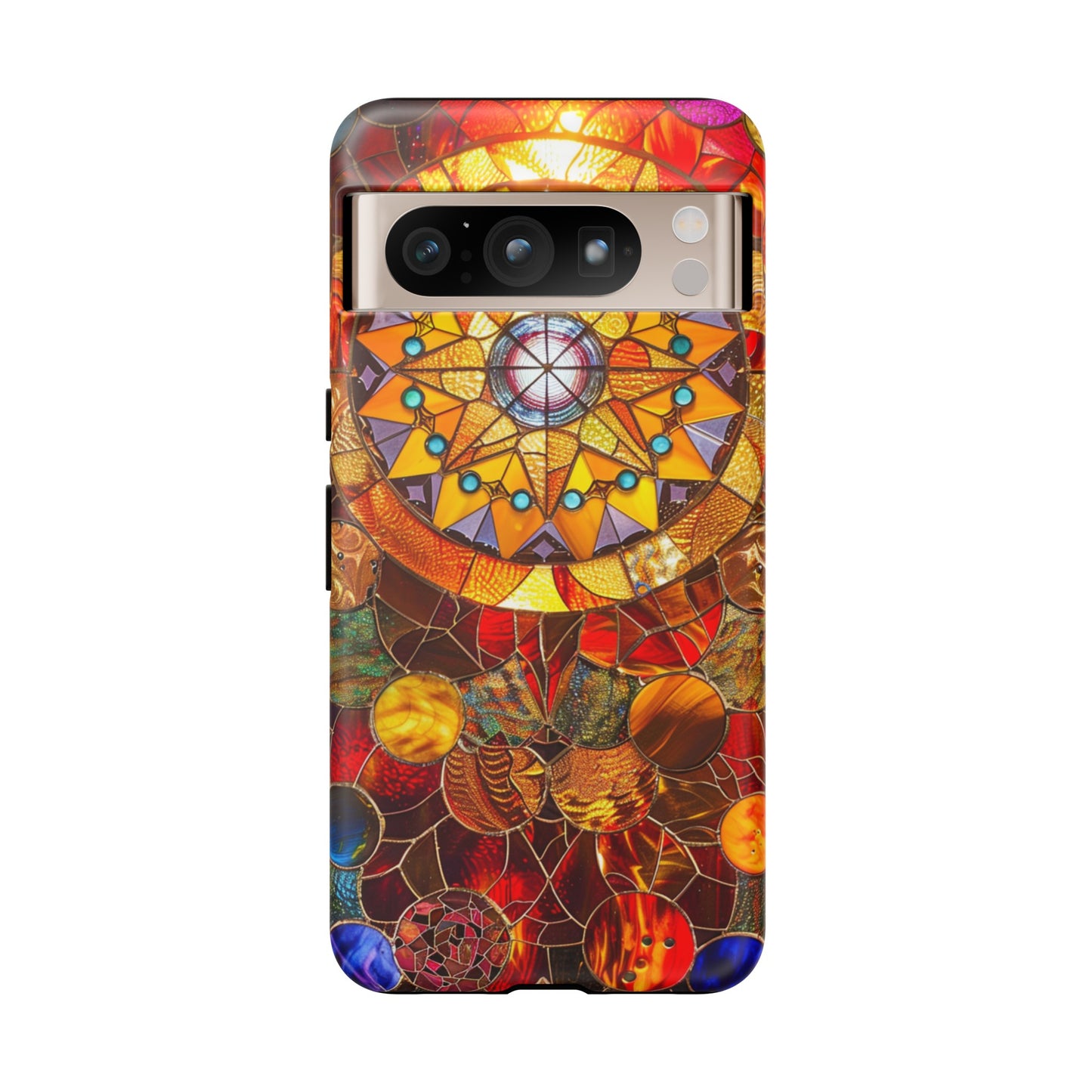 Cosmic Stained Glass Mandala Phone Case