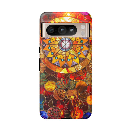 Cosmic Stained Glass Mandala Phone Case