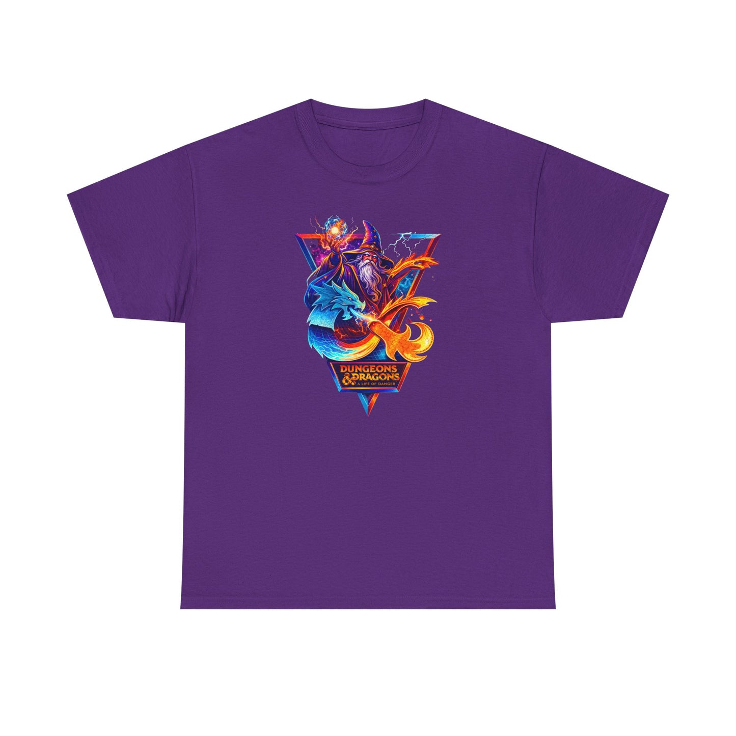 Fantasy Dungeons & Dragons Wizard and Dragon Retro Fantasy T-Shirt