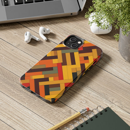 iPhone Tough Case: Intricate & Durable - The Weave Geometric Art Pattern