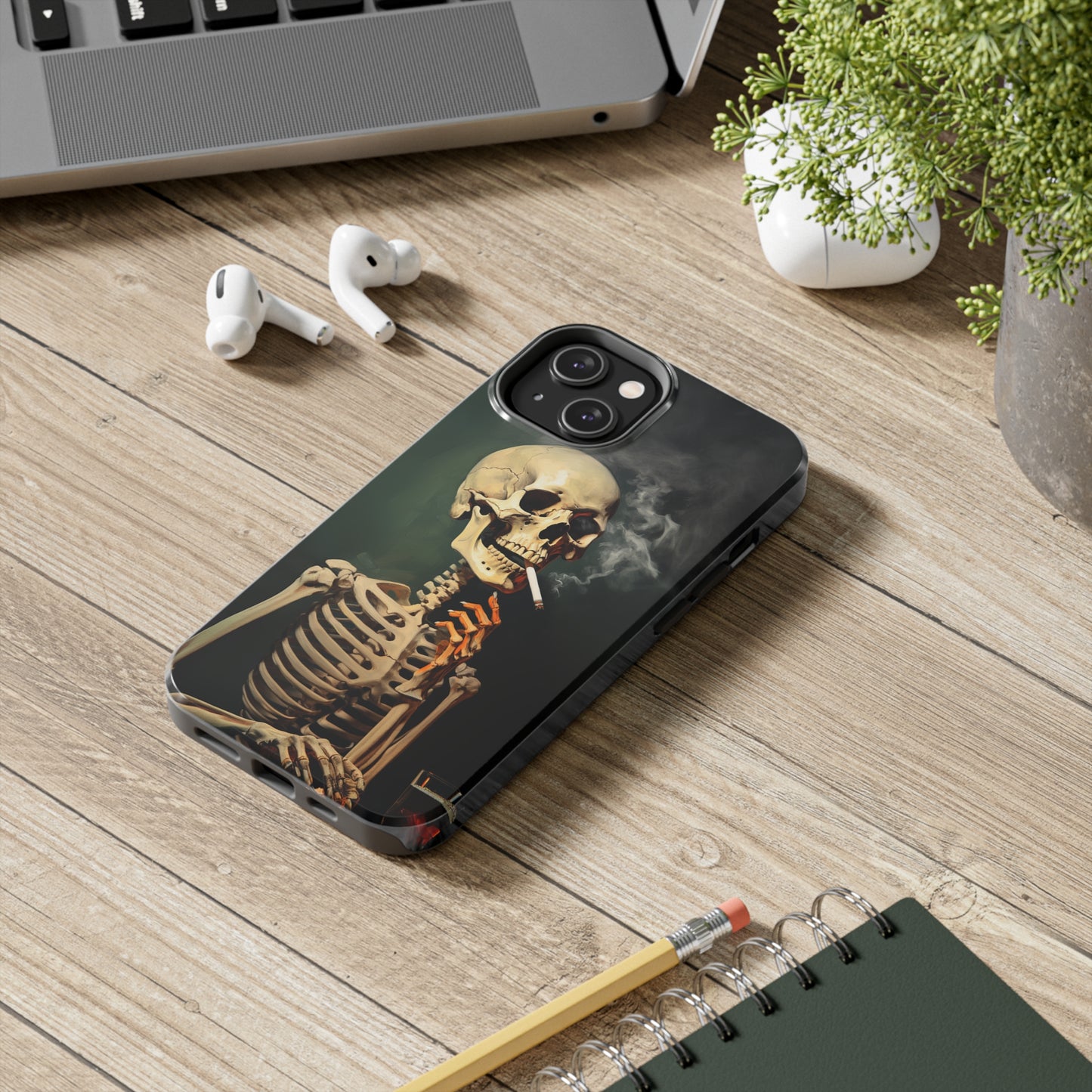 Smoking Skull iPhone Case | Edgy Style with a Mysterious Vibe for iPhone 11, 12, 13, 14, SE 2020 & Mor