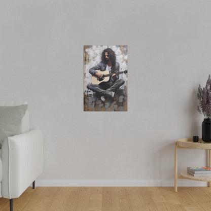 Chris Cornell Playing Guitar  | Stretched Canvas Print