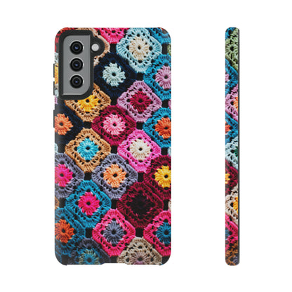 Vintage Floral Crochet Blanket Knit Look Phone Case