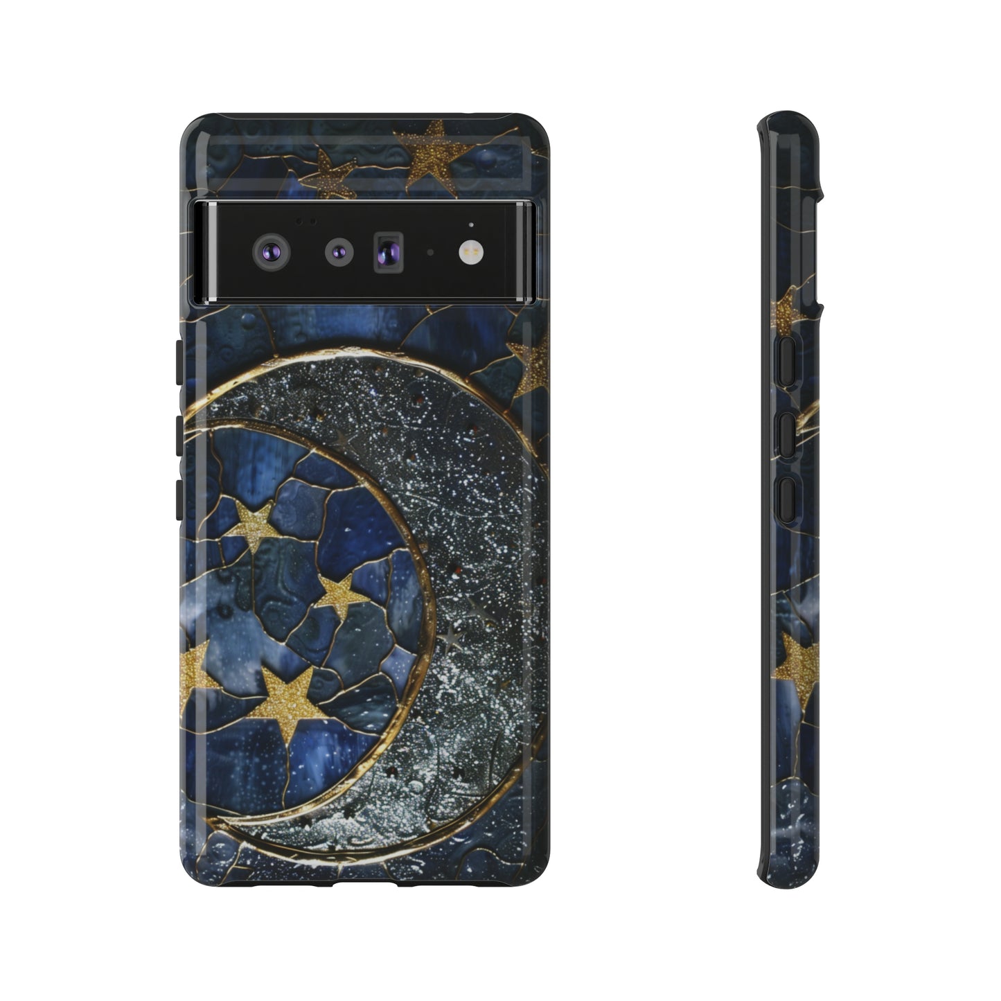 Moon Stars Stained Glass Starry Night Phone Case