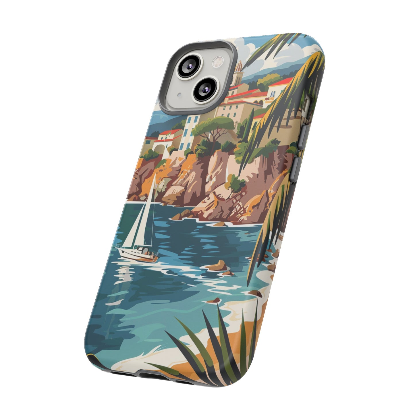 Midcentury French Riviera Sailboat Painting Phone Case