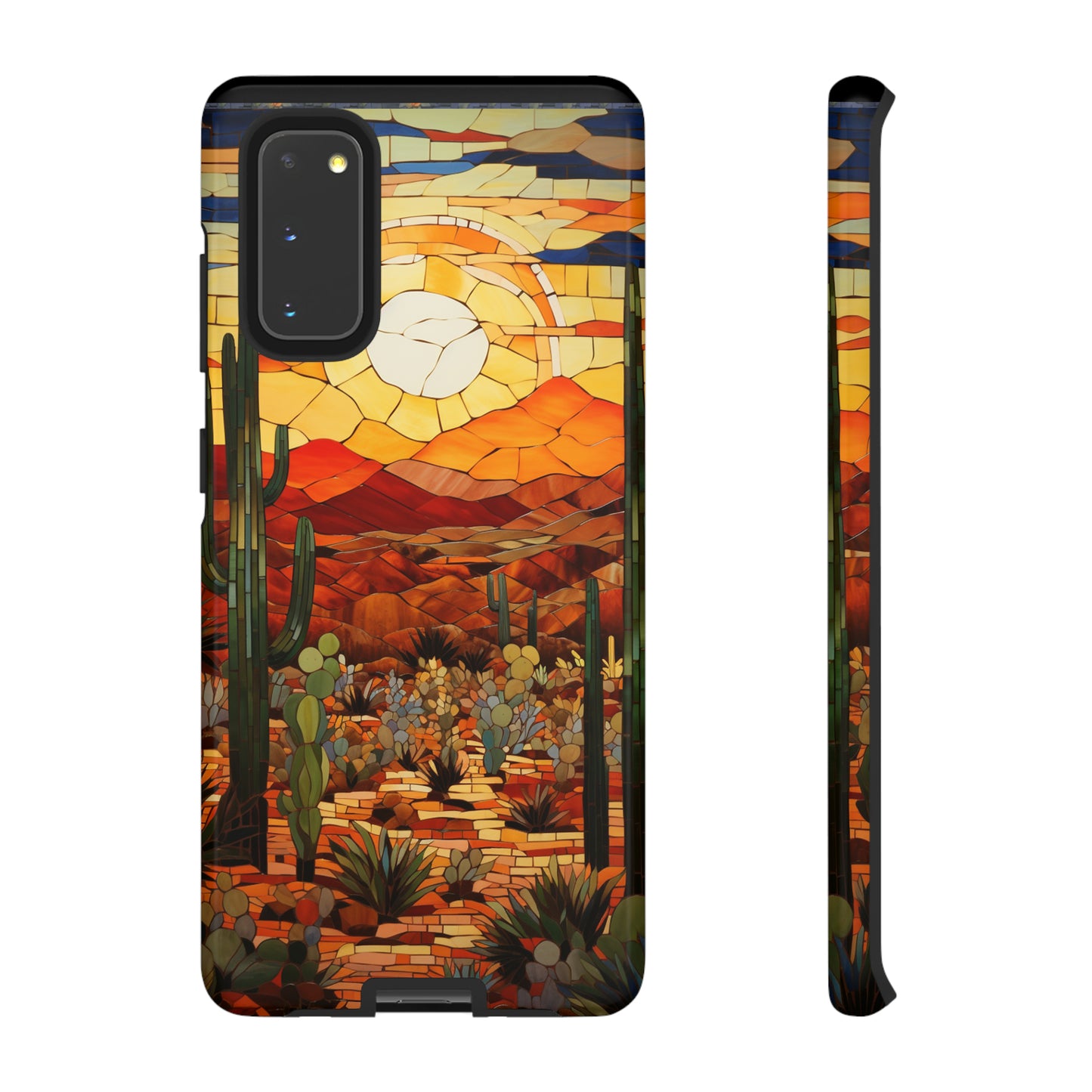 Desert Sunset Cactus Mosaic Tile