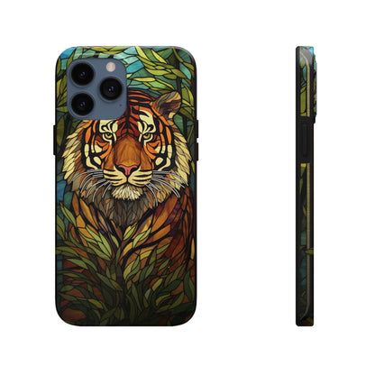 Tiger Stripes Stained Glass Jungle iPhone Tough Case | Unleash Your Wild Side with Exquisite Design and Reliable Protection