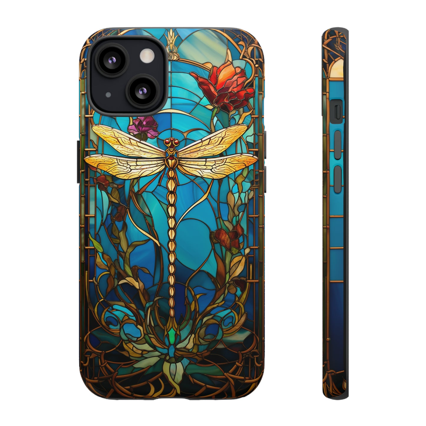 Vintage Art Nouveau Stained Glass Dragonfly Phone Case