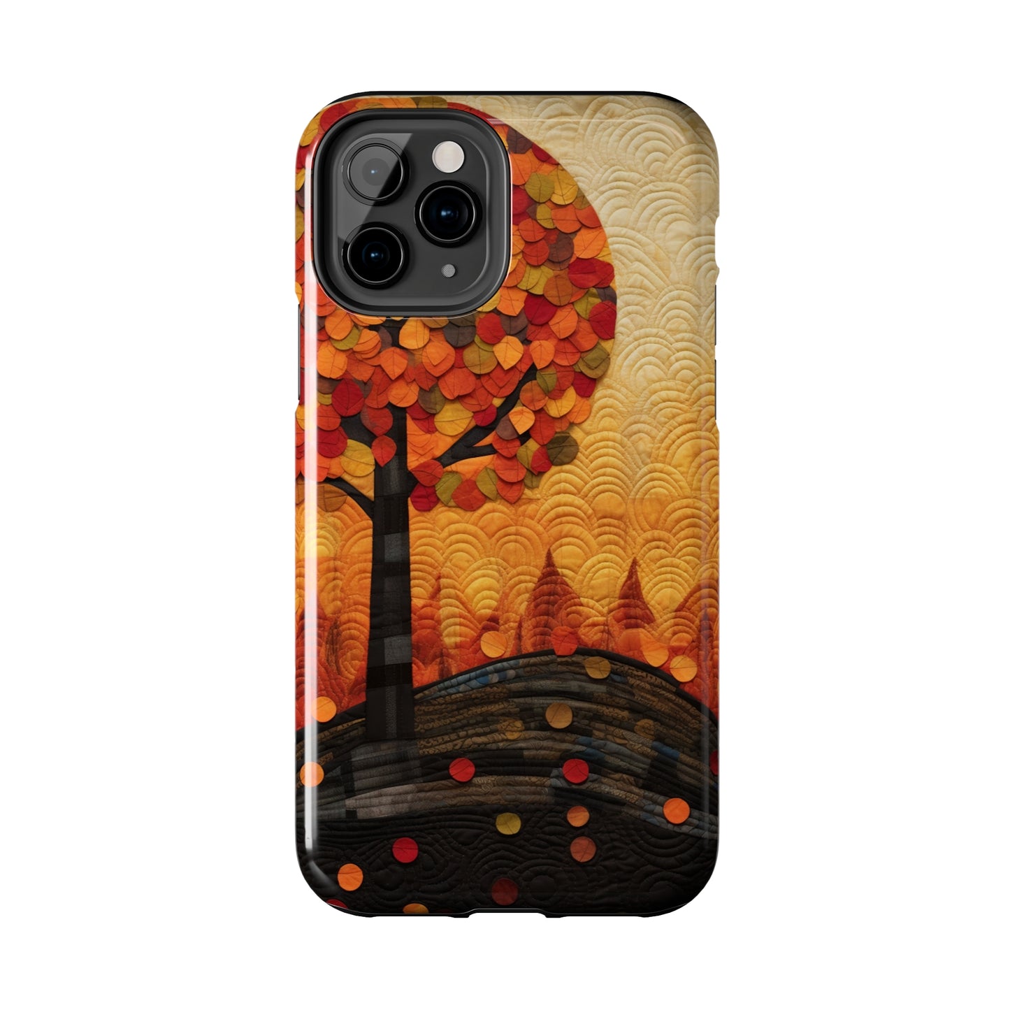 Autumn iPhone 15 Case, Forest Embroidered Style Phone Case | Cottagecore Fairytale Design | iPhone & Samsung | Boho Retro Vibe