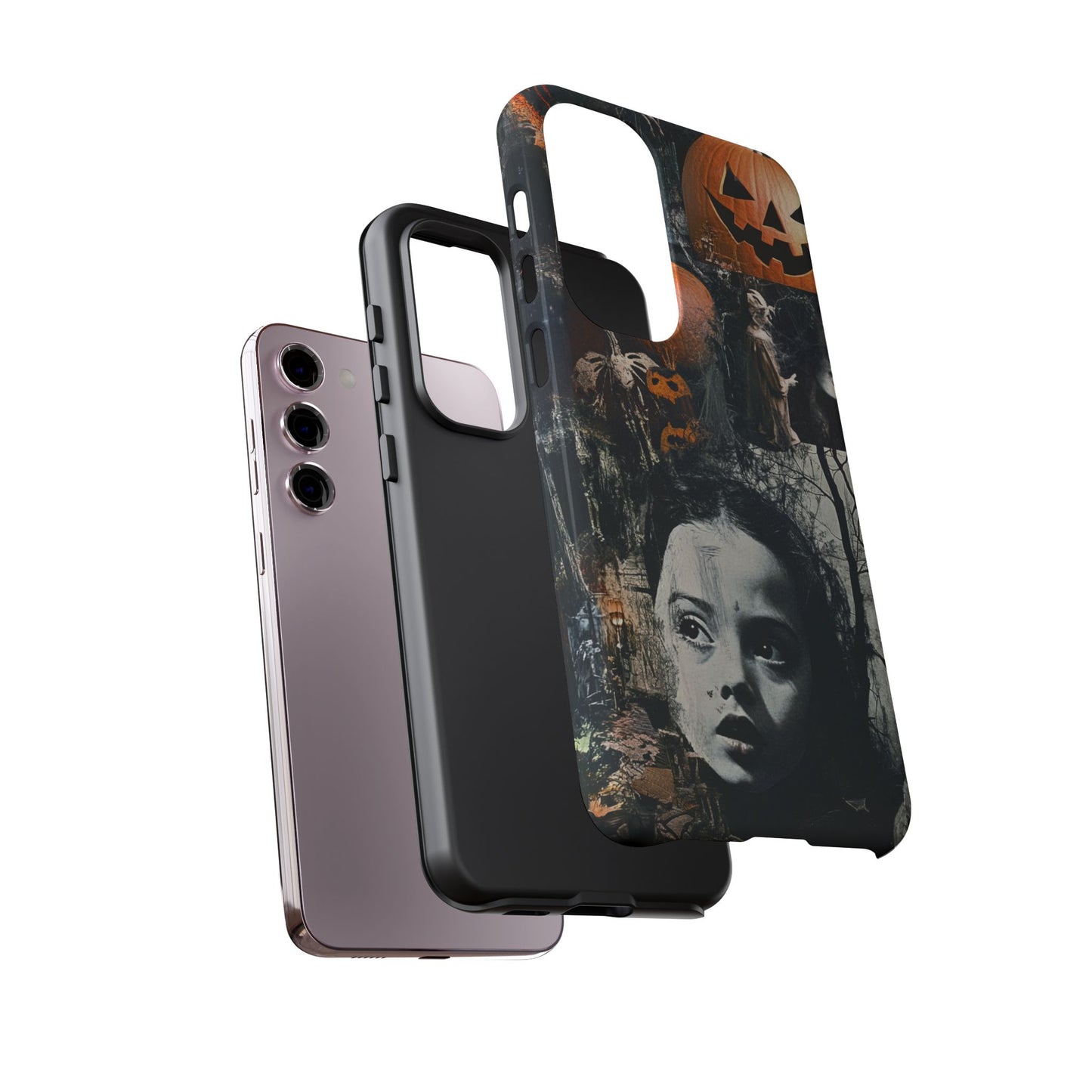 Vintage Halloween Collage Wednesday Goth Style Jackolantern Spooky Phone Cover