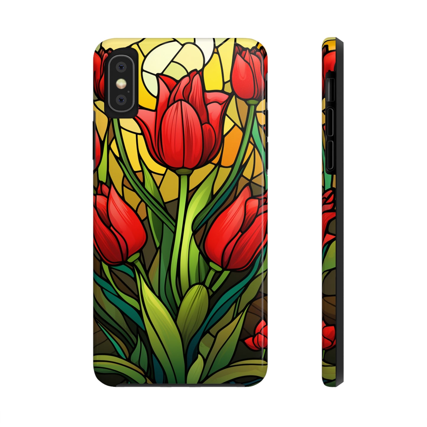 Stained Glass Tulip Floral iPhone Case