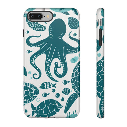 Undersea World Octopus, Turtle, Manta Ray Phone Case