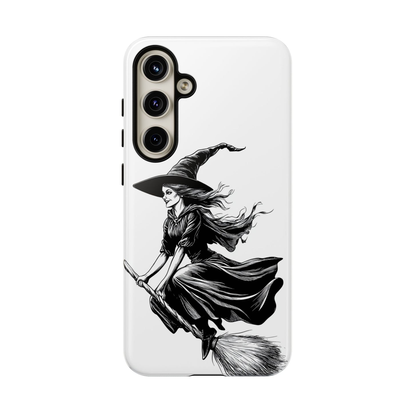 Vintage Halloween Witch on a Broom Spooky Phone Cover