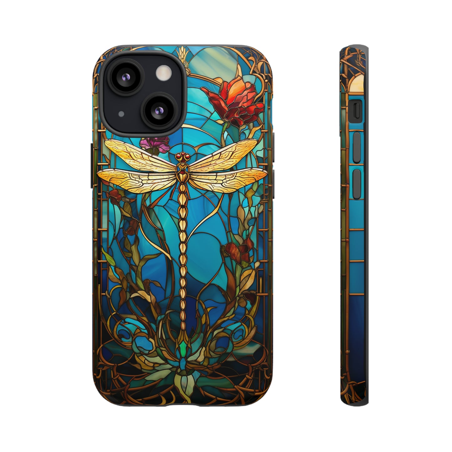 Vintage Art Nouveau Stained Glass Dragonfly Phone Case