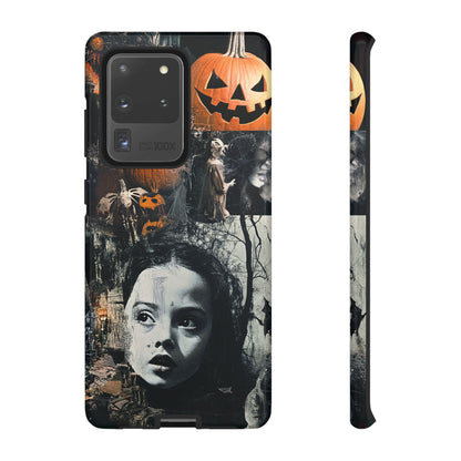 Vintage Halloween Collage Wednesday Goth Style Jackolantern Spooky Phone Cover