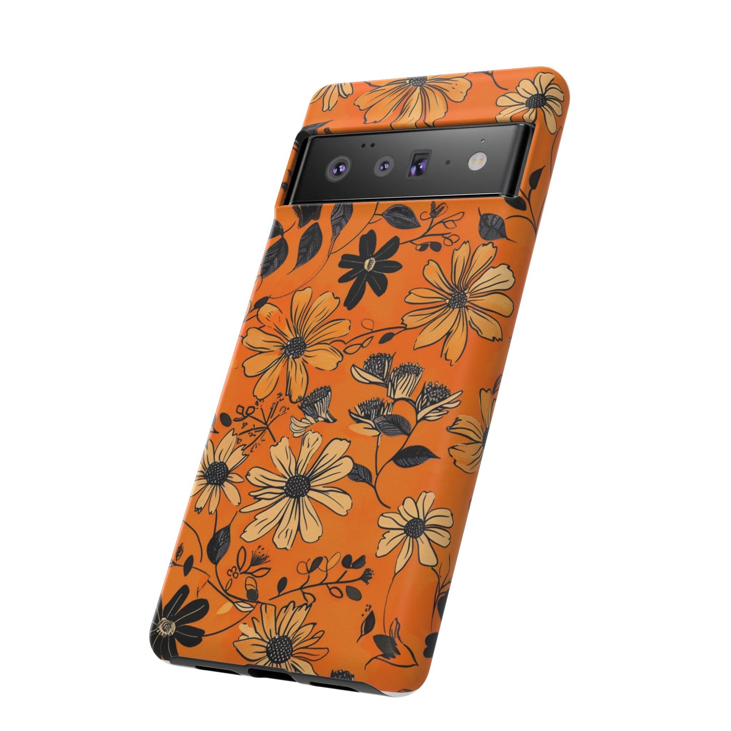 Orange Floral Phone Case Cute Summer Flower Aesthetic