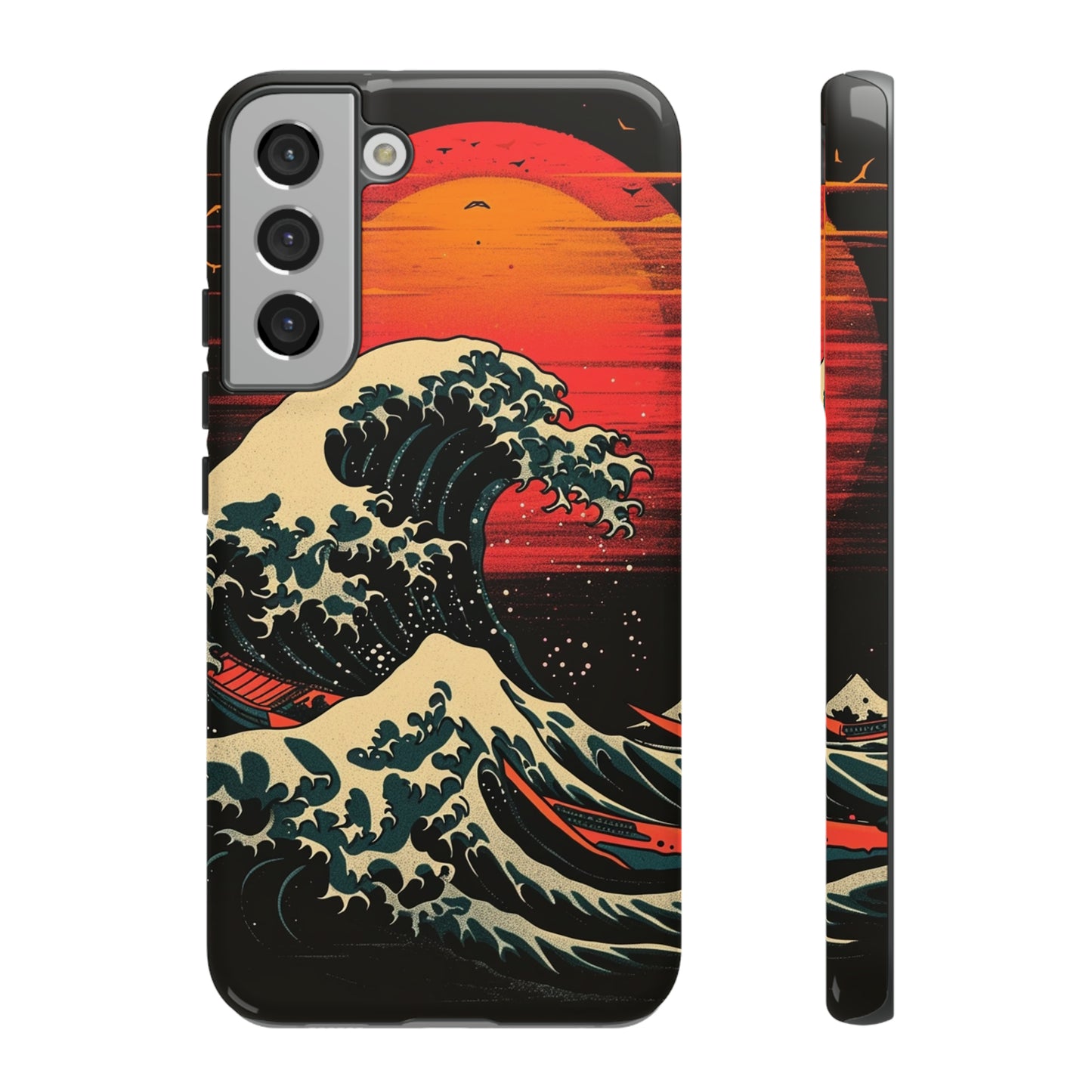 Great Wave off Kanagawa Retro Sunset