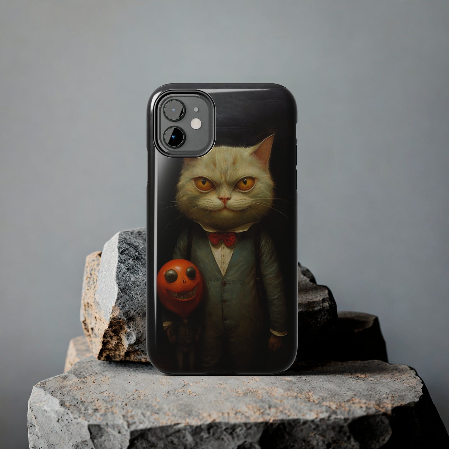 Creepy Spooky Halloween Cat iPhone Case | Dark Academia, Goth