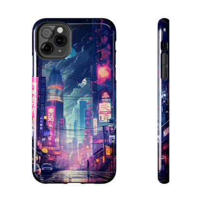 Synthwave Japanese Cyberpunk Night City iPhone Case