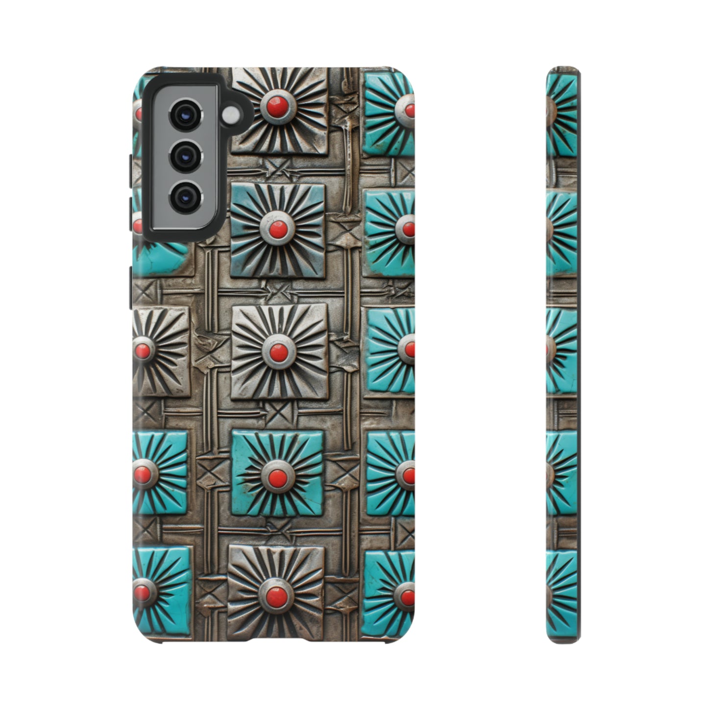 Vintage Navajo Native American Turquoise Concho Phone Case for iPhone 15, 14, 13, 12, 11 Pro Max, 14 Plus, iPhone XS Max, iPhone XR, iPhone 7, 8, 14, 15 Plus, SE