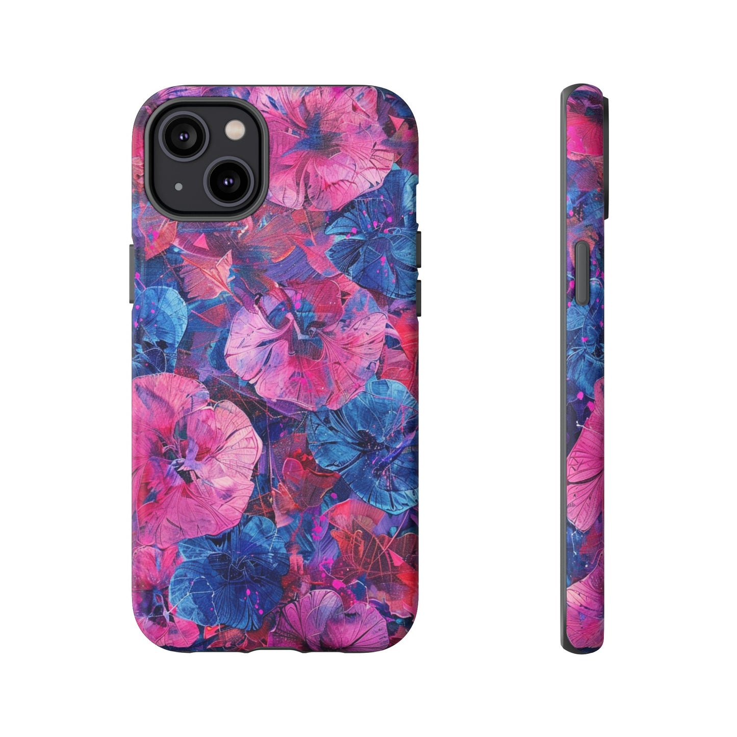 Magenta and Blue Color Floral Explosion Phone Case