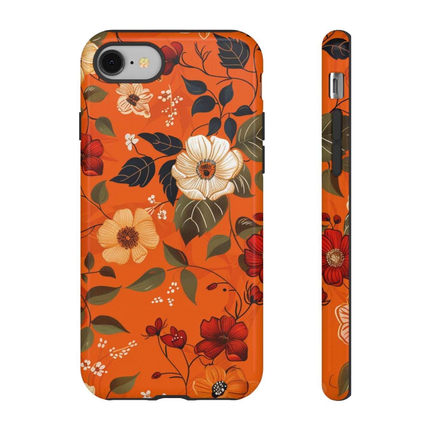 Orange Floral Phone Tough Case