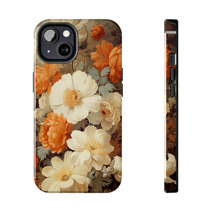 Vintage Floral Aesthetic Phone Tough Case Antique Print for iPhone 14 11 Pro 12 13 XR XS X 7+ 8 Boho Nature Flowers Cottage Core