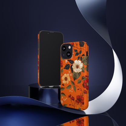 Orange Floral Phone Tough Case