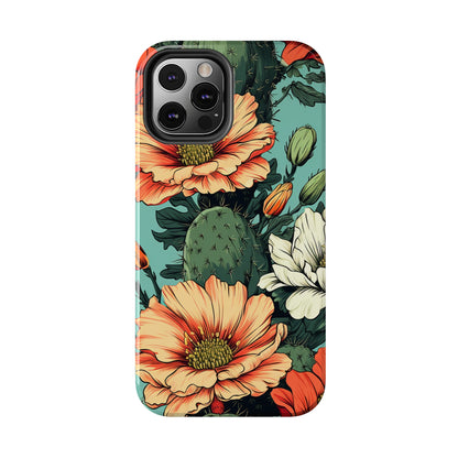 Desert Dream: Retro Vibe Cactus Tough iPhone Case