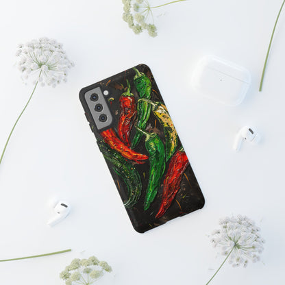 Green and Red Chili Peppers Phone Case