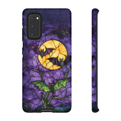 Full Moon Stained Glass Style Halloween Bats Phone Case