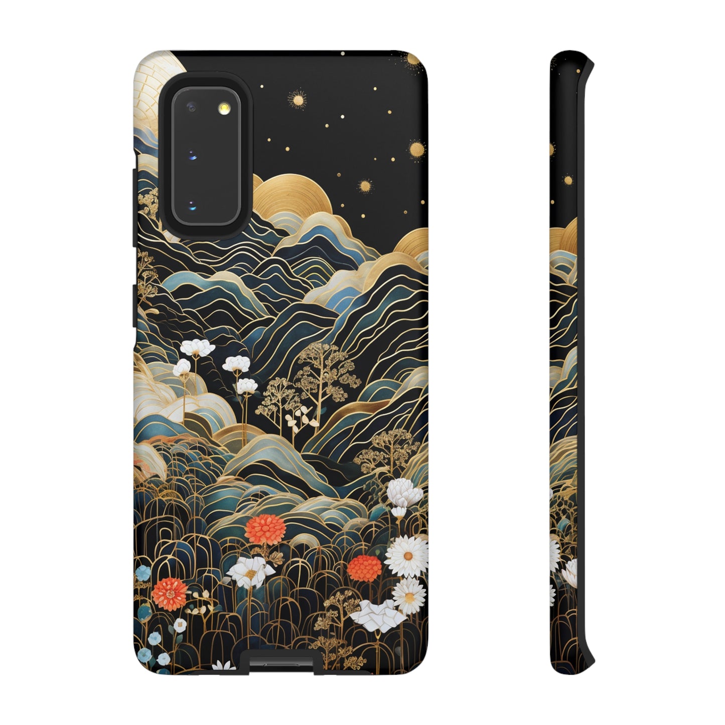 Chiyogami Flowers Tough Phone Case fits Galaxy S23 S22 S21 S20 Plus Ultra | Iphone 14 13 12 11 8 Pro Max Mini | Pixel 7 6 Pro 5 | Japanese