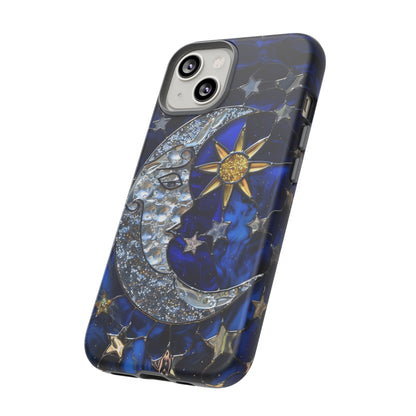 Moon Stars Stained Glass Starry Night Phone Case