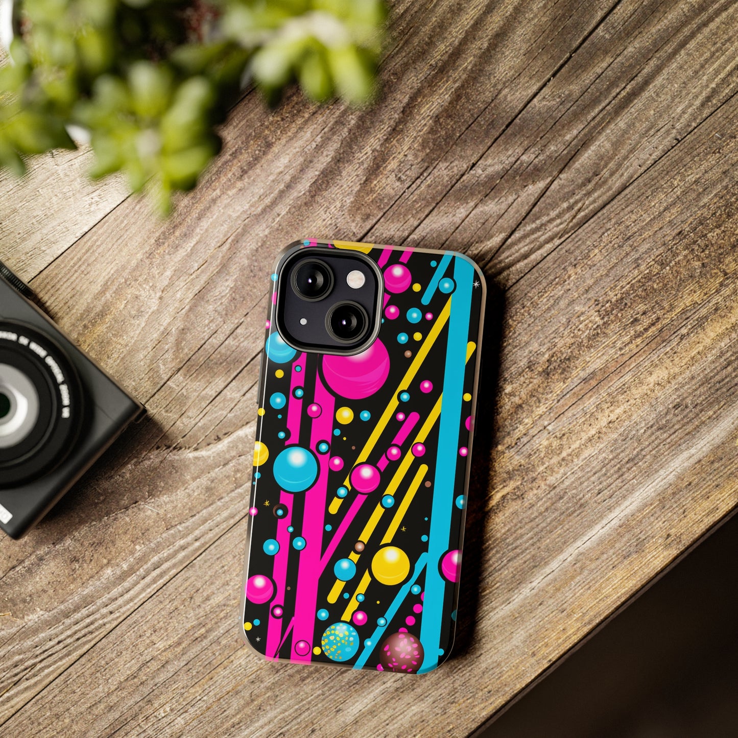 Retro Geometric Psychedelic iPhone Case | A Nostalgic Trip to Colorful Dimensions